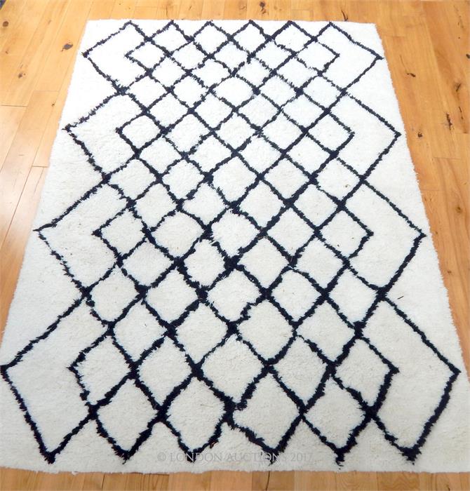 A contemporary Indian made Moroccan Beni Ourain Berber style rug