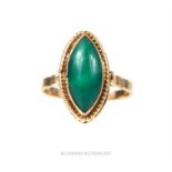 Vintage 14 ct Spinach jade dress ring