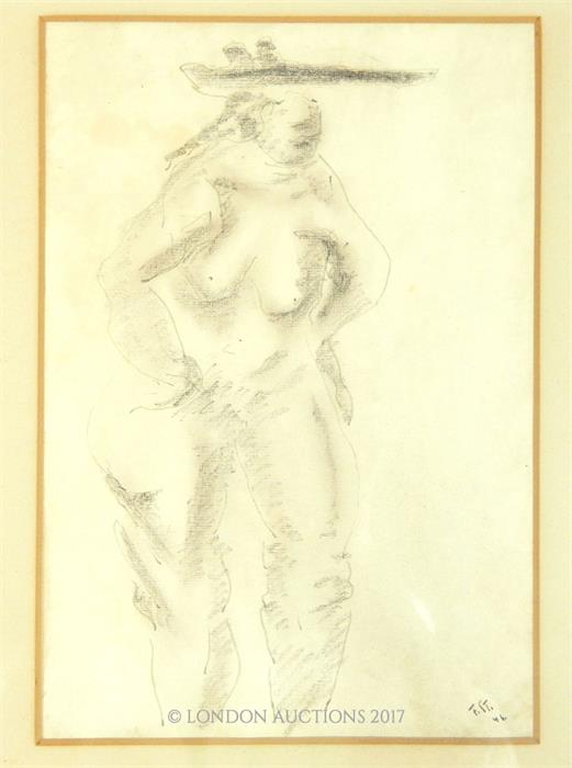Four modernist pen line drawings of nudes, circa 1940's - Image 7 of 8