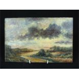 Rodolphe Wytsman (Belgian, 1860-1927) impressionistic landscape; signed lower left; oil on board