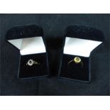 Two 9 ct yellow gold dress rings