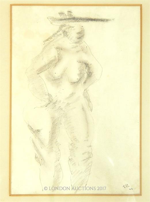 Four modernist pen line drawings of nudes, circa 1940's - Image 3 of 8