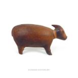 A 20th century South African (Zulu) carved bovine animal, 14cm long