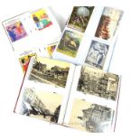 Three albums of postcards; featuring an assortment of early to late 20th century examples