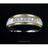 A gentleman's 14 ct gold and diamond ring