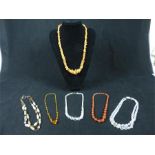 A selection of period beads and crystal necklaces