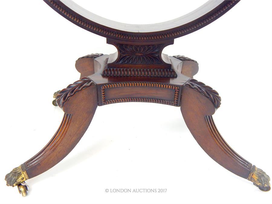 A Georgian rosewood sofa table; with bowed support fitting to is base; 143cm wide (fully - Image 3 of 3