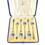 A cased set of six Art Deco grapefruit spoons by Mappin and Webb Ltd