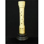 19th century, intricately carved, bone joss stick holder/ burner