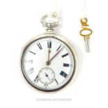 A Victorian silver pair cased pocket watch