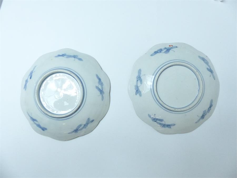 A pair of late 18th century Japanese Imari palette dishes; 17cm diameter. - Image 3 of 3