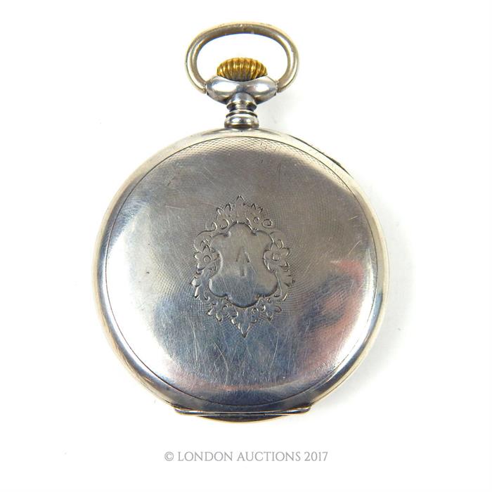 A silver military pocket watch - Image 2 of 2