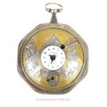 A pocket watch with small dial and hands, signed by "Breguet"