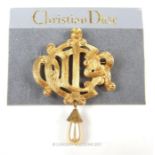 A Christian Dior costume jewellery/brooch