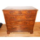 A late 18th century mahogany, chest of drawers; width 93cm; height 88cm; depth 51.5cm.