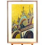 James T A Osborne, linocut, 'The Splendour of St Mark's, Venice', limited edition 1/25