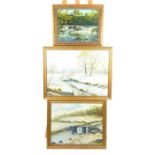 Three late 20th century oil on canvas landscapes