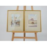 A pair of early 20th century watercolour Arabic scenes