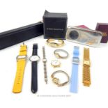 A collection of watches, mainly with boxes, including examples by Accurist and Rennie Mackintosh