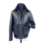 A gent's Reiss black leather jacket, size medium