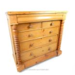 An attractive Edwardian pine chest of drawers