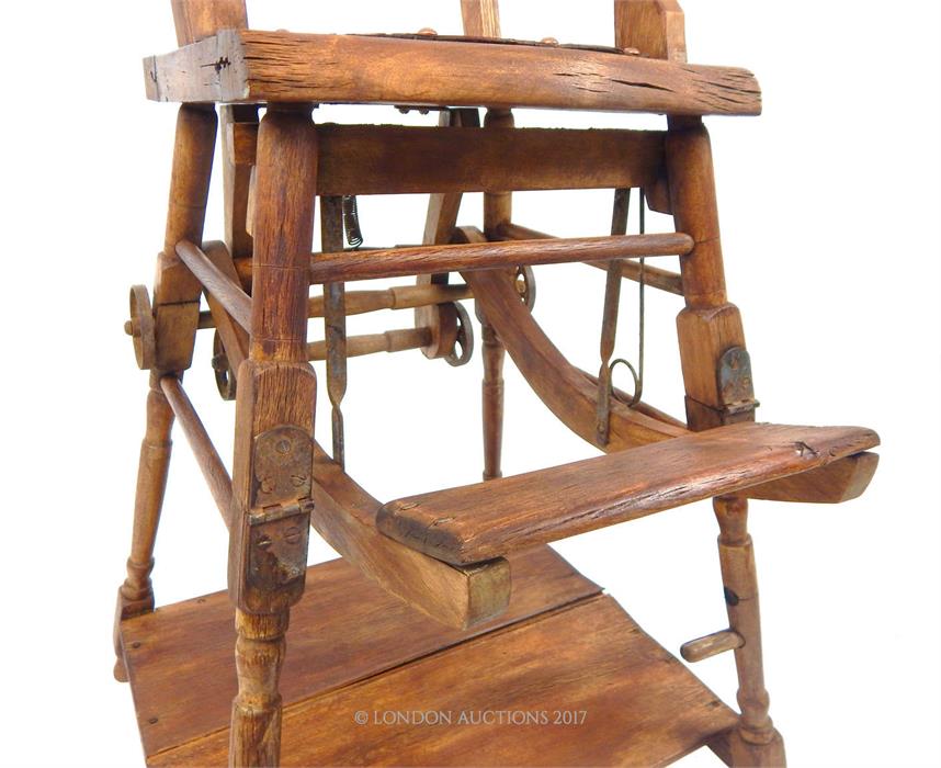 A Victorian style metamorphic child's high chair, folding to become a child's chair with play table - Image 5 of 10