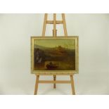 A 19th century Continental School oil on canvas landscape idyllic river scene