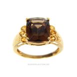 9 ct yellow gold topaz and citrine cocktail ring