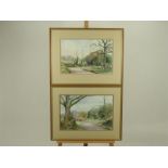 D Robinson, a pair of watercolour rural landscapes, signed lower left