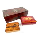 Three highly decorative wooden boxes