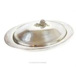 An attractive, large, oval, silver plated serving dish