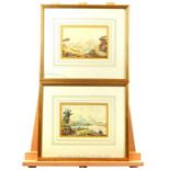 A pair of 19th century British School watercolours, Romantic Scottish loch scenes