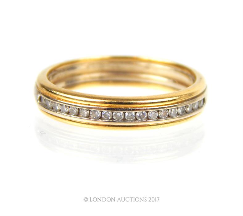 An 18 ct yellow gold and diamond half-set eternity band - Image 2 of 2