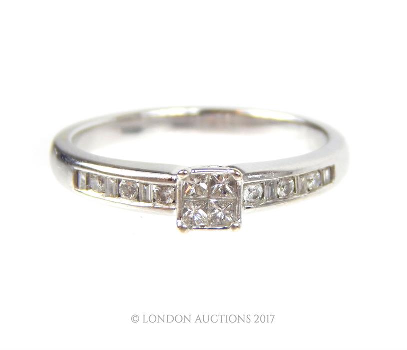 A fine, boxed, 18 ct white gold and diamond solitaire style ring - Image 2 of 2