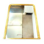 A Large Victorian Style Gilt Framed Over Mantle Mirror