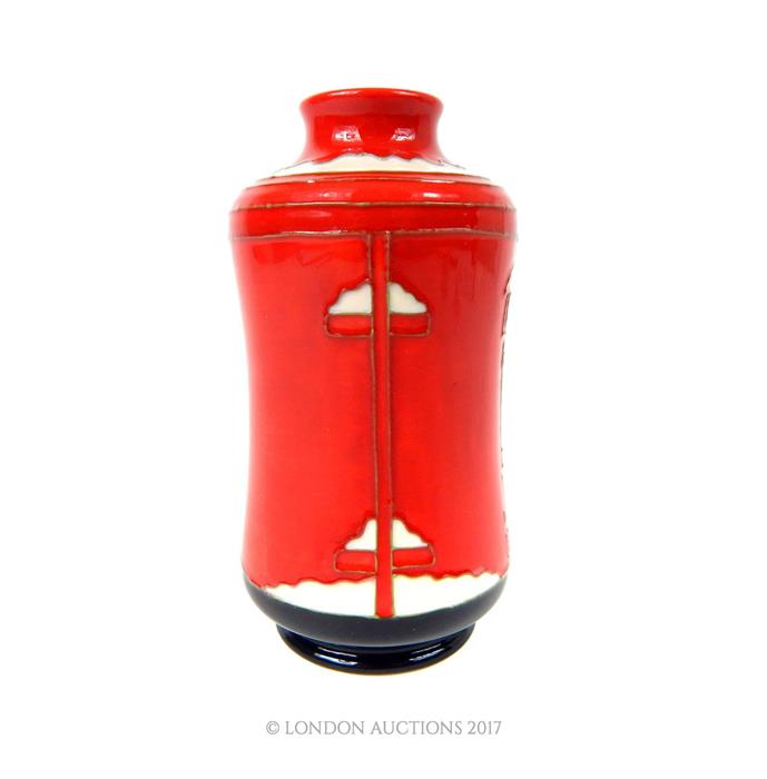 A Moorcroft Collector's Club vase in the form of a post box in the snow, - Image 2 of 3