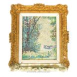 In the manner of Claude Monet, a late 19th / early 20th century Impressionist school oil on board