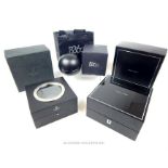 Three, designer, watch presentation boxes (all boxed)