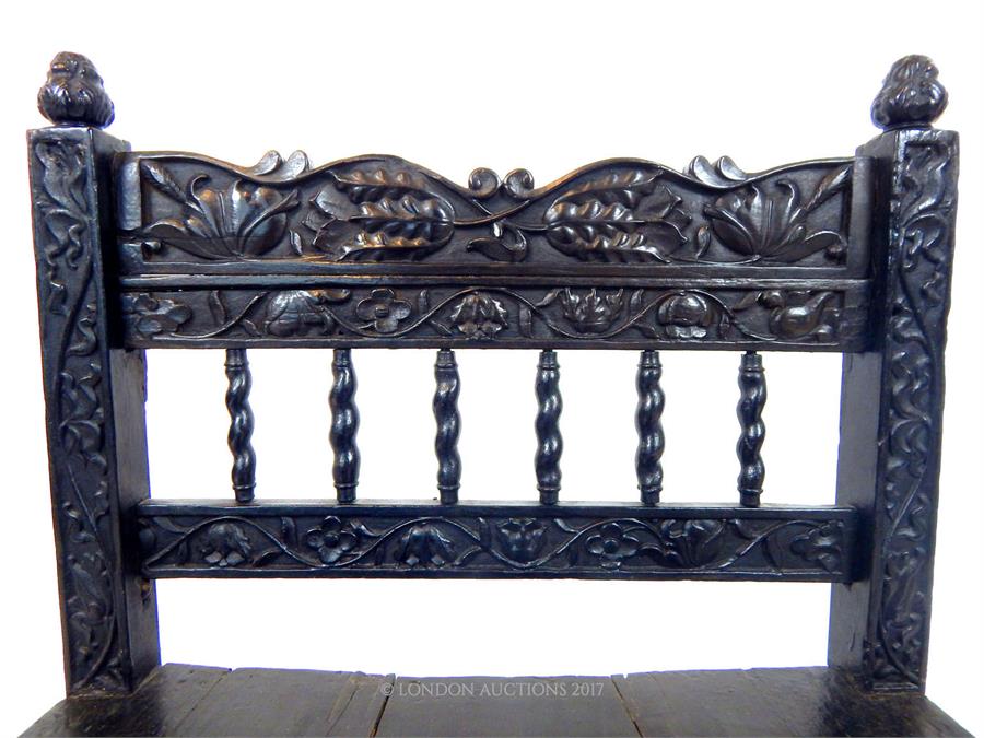 A late 17th Century Colonial Dutch East Indies Carved Ebony Chair, from Batavia or Sri Lanka - Image 3 of 3