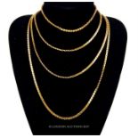 A long, 18 ct yellow gold, fine-curb chain necklace