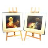 Two 1979 limited edition mezzotints depicting a surreal and erotic scenes; indistinctly signed and