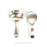 Two George III hallmarked sterling silver caddy spoons