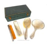 A George VI four piece dressing table set, Birmingham, 1947, Mappin & Webb Ltd