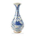 A Chinese Ming style blue and white pottery vase