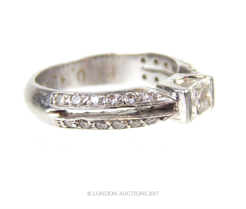 A boxed, platinum, diamond solitaire ring - Image 3 of 3