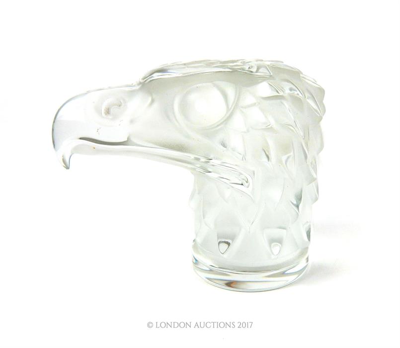 A 20th century, Lalique, frosted glass, eagle, car mascot