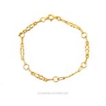 An 18 ct yellow gold, multi link bracelet