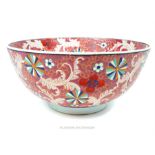 A large, early 20th century, hand-painted Chinese punch bowl