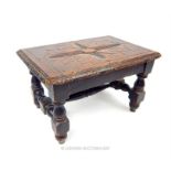 A Victorian, oak, footstool