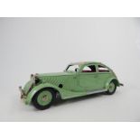 A Marklin clockwork tinplate sedan with working handbreak and steering wheel, with key and